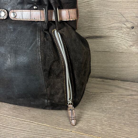 Gun Tote’s N Mamas Womens Concealed Carry Brown Leather Suede Purse Shoulder Bag - Picture 9 of 16